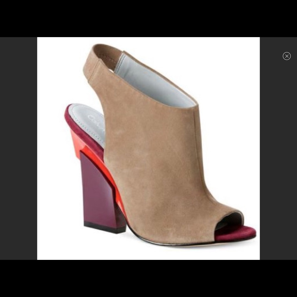 Calvin Klein Mink Suede Gilliane Sandal - Picture 5 of 7